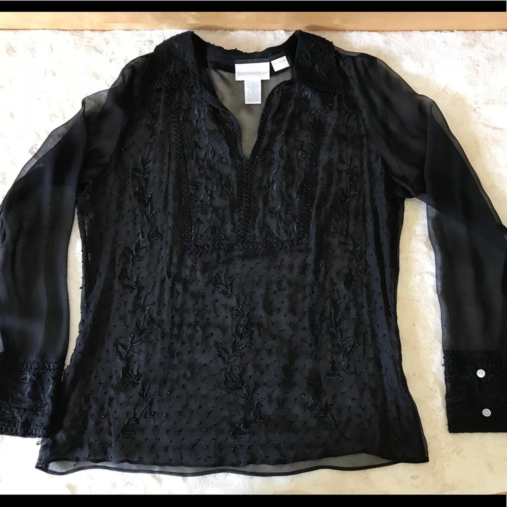 Shear beaded blouse